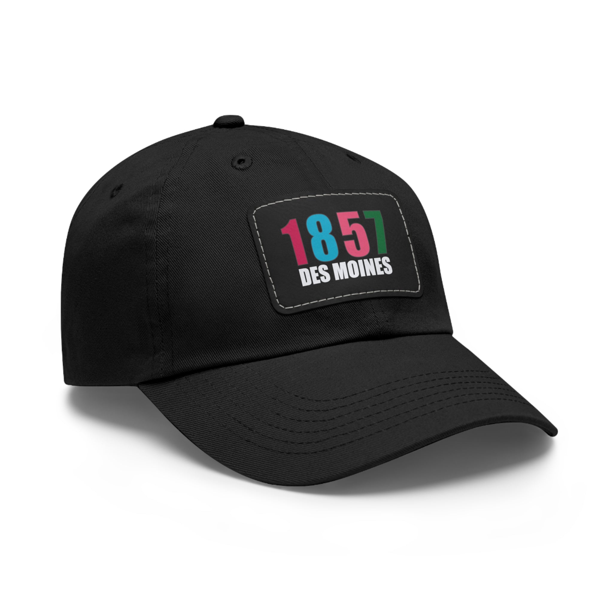 Des Moines: Est. 1857 Leather Patch Black Hat - Winter